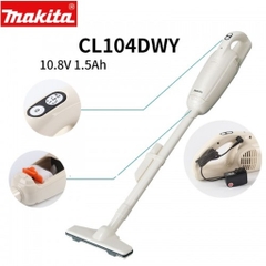 Máy hút bụi 500/330mL dùng pin 10.8V Makita CL104DWY (màu trắng)