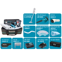 Bộ sản phẩm (cl107fdzw+ub100dz+bl1021b*1+dc10sb+túi đựng)(12v max) Makita CLX246SAX2