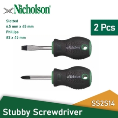 Bộ tua vít ngắn 2 cây Nicholson SS2S14