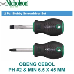 Bộ tua vít ngắn 2 cây Nicholson SS2S14