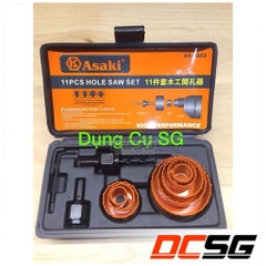 Bộ khoét lỗ gỗ và thạch cao ASAKI AK-3682 (11 chi tiết)