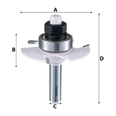 Mũi phay rãnh 3 cạnh cắt 1/4