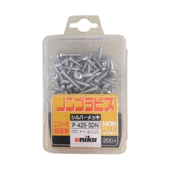 Ốc vít bắt tường, bê tông 4.0x25mm đầu tròn, không tắc kê (49 cái) Unika P-425-SDN