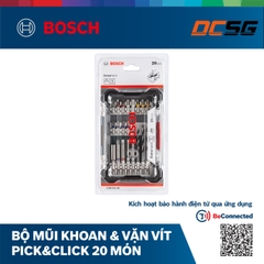 Bộ mũi khoan và vặn vít ExtraHard 20 chi tiết Bosch 2608522422