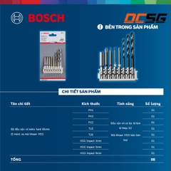 Bộ mũi khoan và mũi vặn vít Pick & Click (8 chi tiết) Bosch 2608522419
