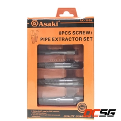 Bộ mũi ren lấy đầu ống nước gãy 8 Asaki pcs AK-8PCS