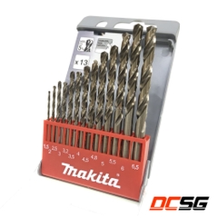 Bộ mũi khoan kim loại và Inox 1.5-6.5mm Hss-Co 5% Makita D-57180 (13 chi tiết/bộ)