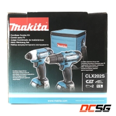 Bộ sản phẩm máy khoan búa, vặn vít dùng pin 12Vmax Makita CLX202S