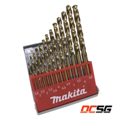 Bộ mũi khoan kim loại 1.5-6.5mm Hss-Tin Makita D-43577 (13 chi tiết/bộ)