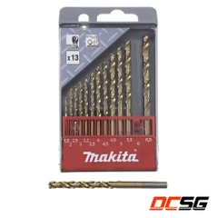 Bộ mũi khoan kim loại 1.5-6.5mm Hss-Tin Makita D-43577 (13 chi tiết/bộ)