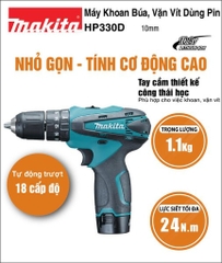 Máy khoan búa, vặn vít 10/8.0/21mm dùng pin 10.8V Makita HP330DZ (không pin sạc)