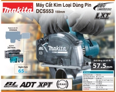 Máy cắt kim loại 150mm dùng pin 18V Makita DCS553Z (không pin sạc)