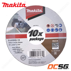 Đá cắt mỏng cho Inox 125x1.2x22.23mm Makita D-65969