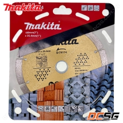 Đĩa cắt kim cương cho bê tông/ tường gạch 180x25.4/22.23mm Makita D-74114