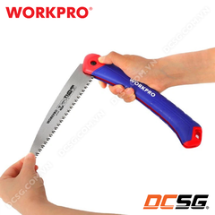 Cưa cầm tay dạng gấp, dùng để cắt cành cây 180mm Workpro WP333002