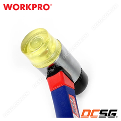 Búa cao su 2 đầu vàng đen tay cầm sợi thử tinh Workpro WP241036