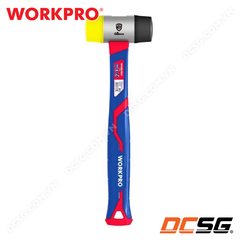 Búa cao su 2 đầu vàng đen tay cầm sợi thử tinh Workpro WP241036