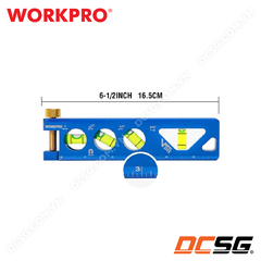 Thước thủy có từ tính, dạng hộp, bằng nhôm nguyên khối 165mm WORKPRO WP262025