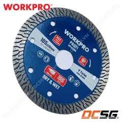 Lưỡi cưa đĩa cắt kim cương Turbo, răng chữ Y siêu mỏng 105x20x10mm Workpro WP405068