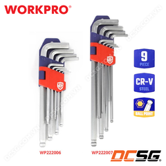 Bộ lục giác đầu bi hệ mét 09 cái bằng thép hợp kim CR-V WORKPRO