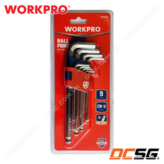 Bộ lục giác đầu bi hệ mét 09 cái bằng thép hợp kim CR-V WORKPRO