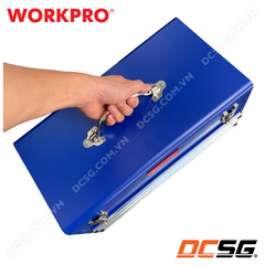 Hộp công cụ 2 ngăn, bằng sắt, kích thước 46x24x22cm Workpro WP282005