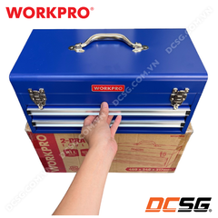 Hộp công cụ 2 ngăn, bằng sắt, kích thước 46x24x22cm Workpro WP282005