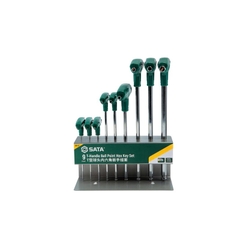 Bộ lục giác bi chữ T 9 chi tiết Sata 09117
