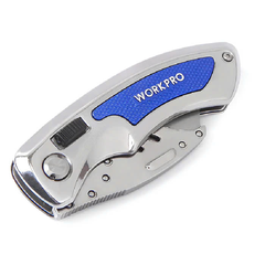 Dao tiện ích có lưỡi cắt gắp gọn, cán bằng thép không gỉ Workpro - WP211007