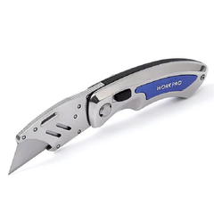 Dao tiện ích có lưỡi cắt gắp gọn, cán bằng thép không gỉ Workpro - WP211007