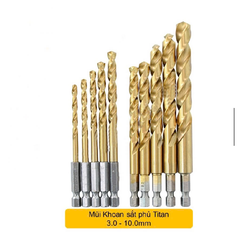 Mũi khoan sắt phủ titan chuôi lục giác 6.35 Hss-Tin Tolsen