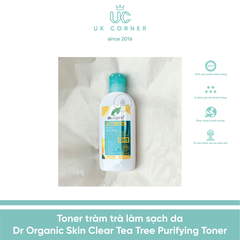 Toner tràm trà làm sạch da Dr Organic Skin Clear Tea Tree Purifying Toner 200ml