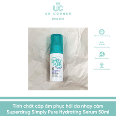 Tinh chất cấp ẩm phụ hồi da nhạy cảm ban ngày Superdrug Simply Pure Hydrating Serum 50ml