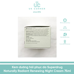 Kem dưỡng phục hồi da Superdrug Naturally Radiant Renewing Night Cream 75ml