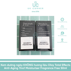 Kem dưỡng không nước hoa Olay Total Effects Anti-Ageing 7-in-1 Moisturiser_Fragrance Free 50 mL