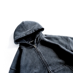Áo Nỉ Hoodie Zip Dáng Boxy Màu Washed