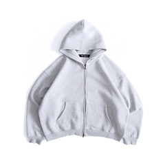Áo Nỉ Hoodie Zip Dáng Boxy Màu Washed
