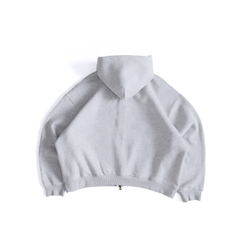 Áo Nỉ Hoodie Zip Dáng Boxy Màu Washed
