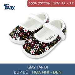 Giày tập đi búp bê | hoa nhí - đen