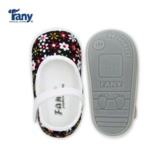 Giày tập đi búp bê | hoa nhí - đen