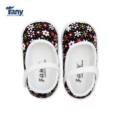 Giày tập đi búp bê | hoa nhí - đen