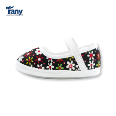 Giày tập đi búp bê | hoa nhí - đen