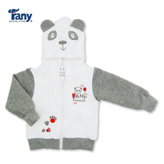 áo khoác thêu panda trắng xám