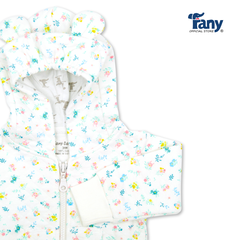 áo khoác 3 lớp xốp in rơi | hoa nhí xanh