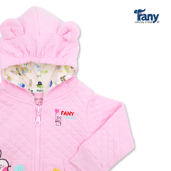 áo khoác ba lớp xốp màu thêu | thỏ con hồng