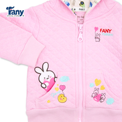 áo khoác ba lớp xốp màu thêu | thỏ con hồng