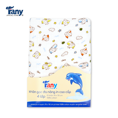 Khăn gạc đa năng in cao cấp 4 lớp