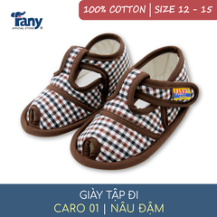 Giày tập đi caro 01 | nâu đậm