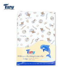 Khăn gạc đa năng in cao cấp 4 lớp