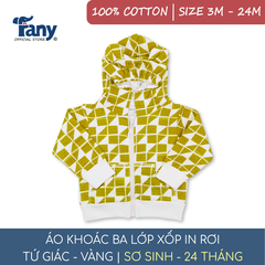 áo khoác 3 lớp xốp in rơi | tứ giác - vàng